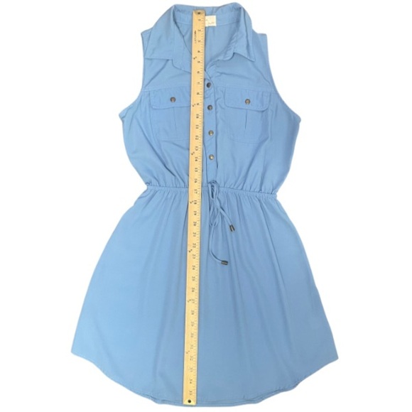 Light Blue Sleeveless Button-Up Dress - Picture 4 of 5